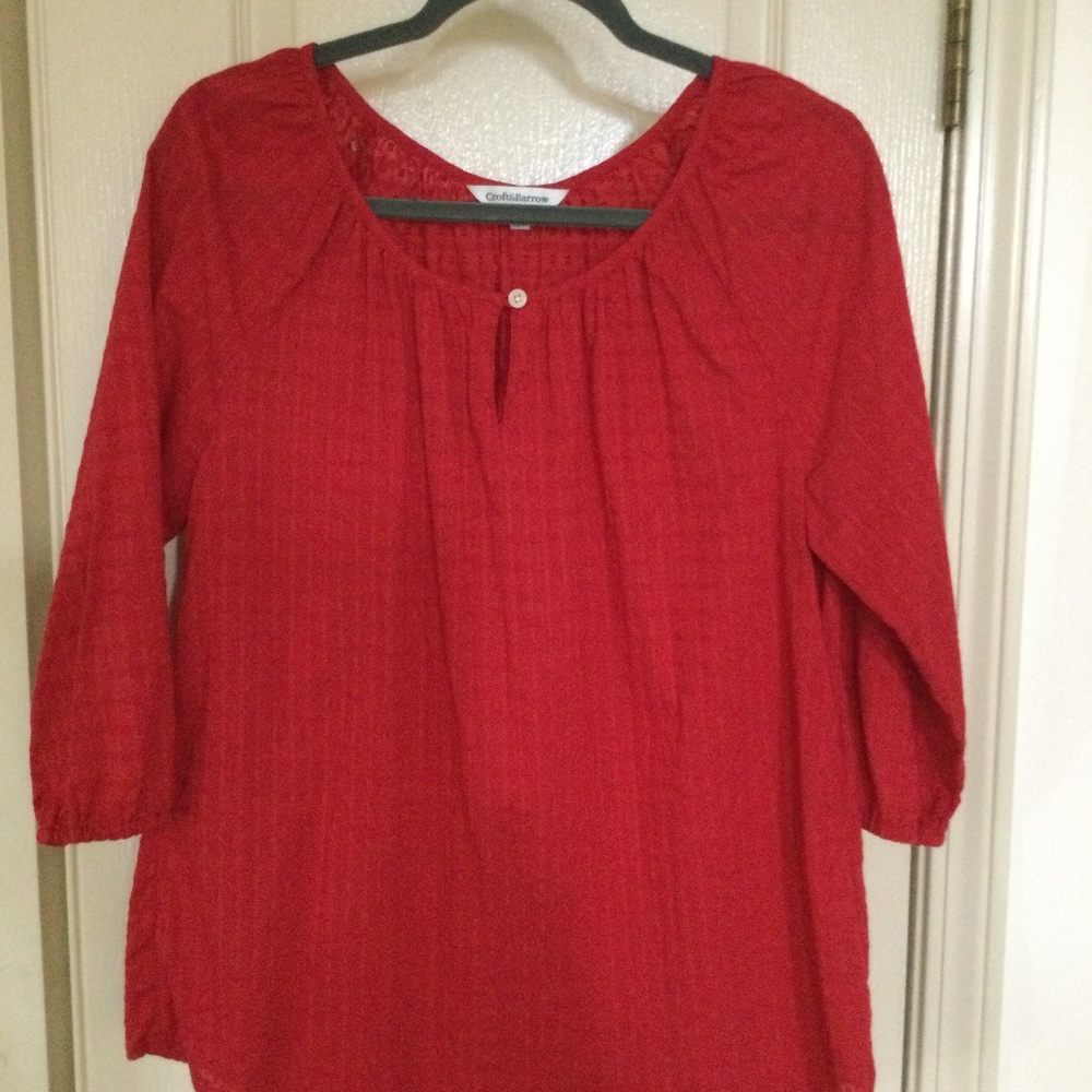 Red cotton blouse